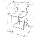 Стул барный HALMAR H114 серый/ореховый